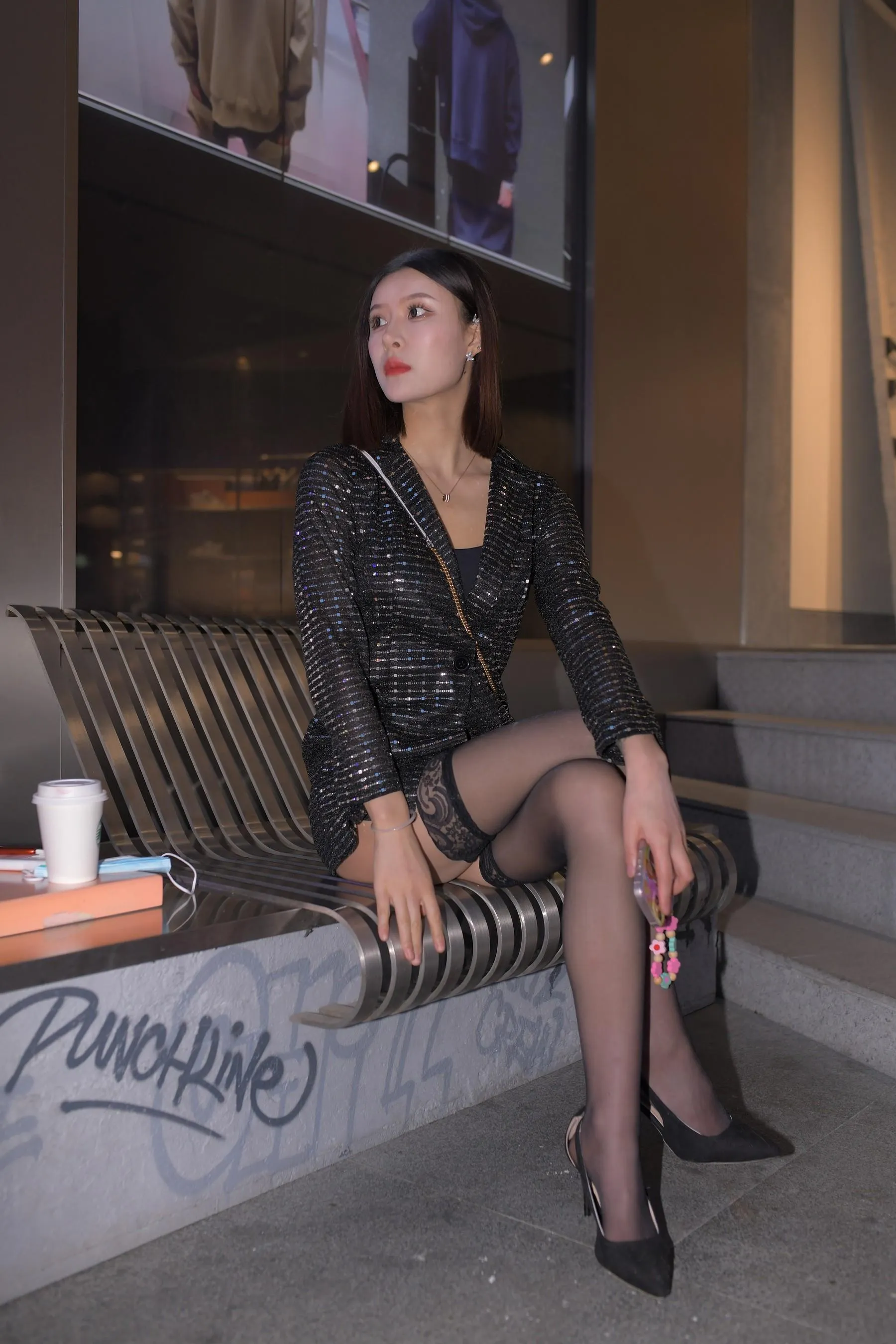 魔镜街拍 NO.178 一始街拍作品 夜晚黑丝美女 [396P]插图1